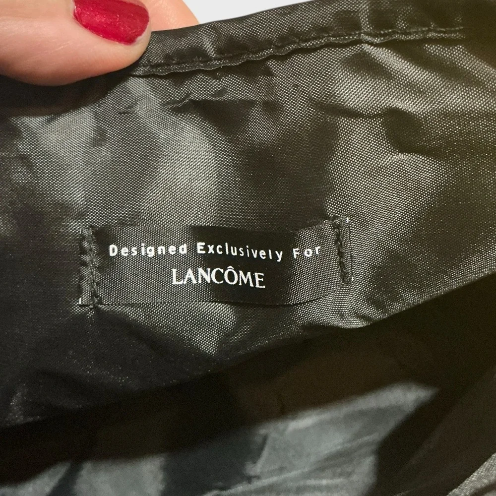 Lancôme Black Floral Cosmetic Bag w/ Sweet Shimmer Spa & Beauty Set